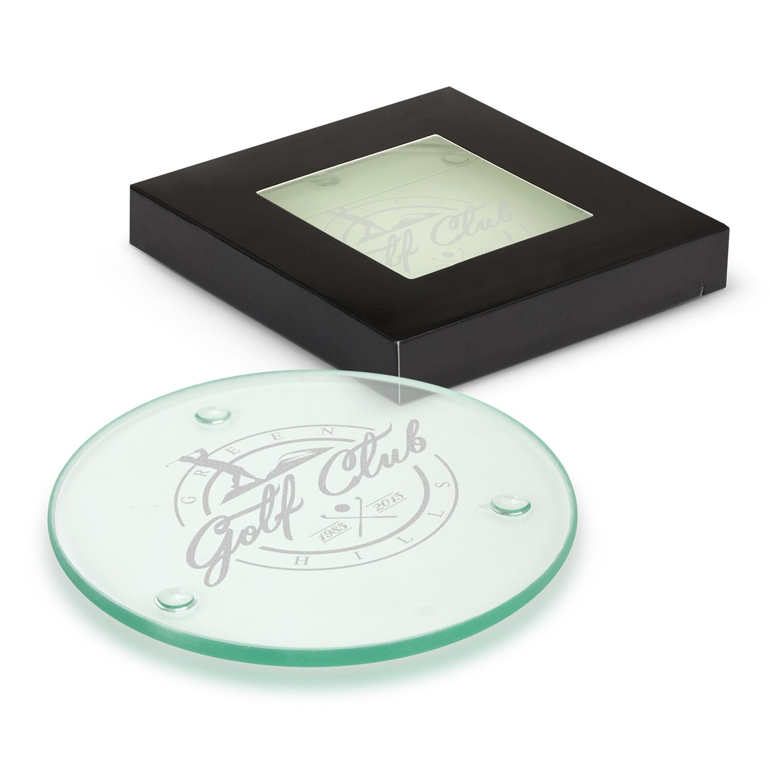 116396 Venice Glass Coaster Set of 2 - Round