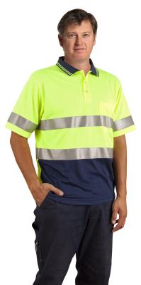Branded Men's Hi Vis Short Sleeve Polo With 3m Tapes
