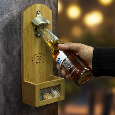 NATURA Bamboo Wall Mounted Bottle Opener - Image 3