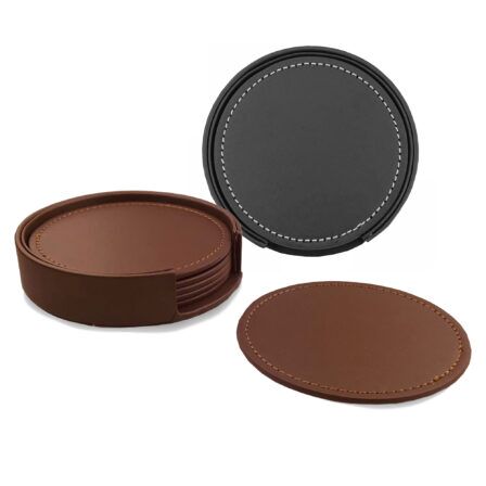 CST010 Franklin Leather Coaster Set of 6 - Image 2