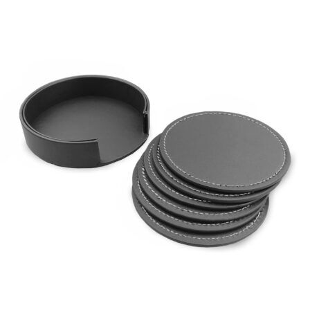 CST010 Franklin Leather Coaster Set of 6 - Image 4