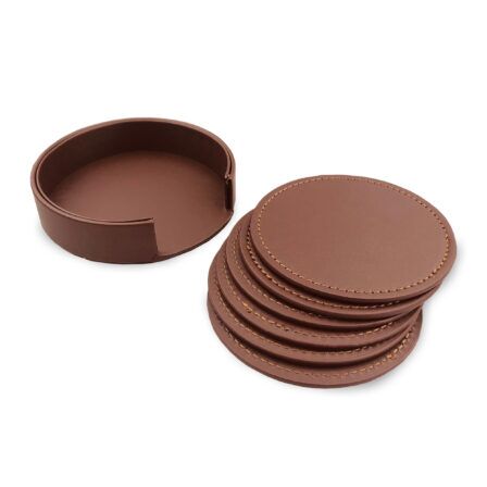 CST010 Franklin Leather Coaster Set of 6 - Image 3
