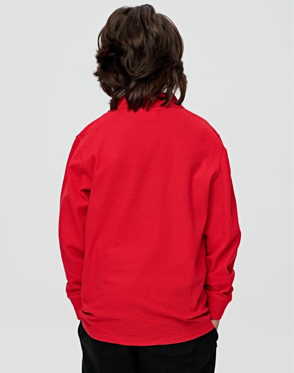 PS12K KIDS TRADITIONAL POLY/COTTON PIQUE KNIT LONG SLEEVE POLO - Image 2