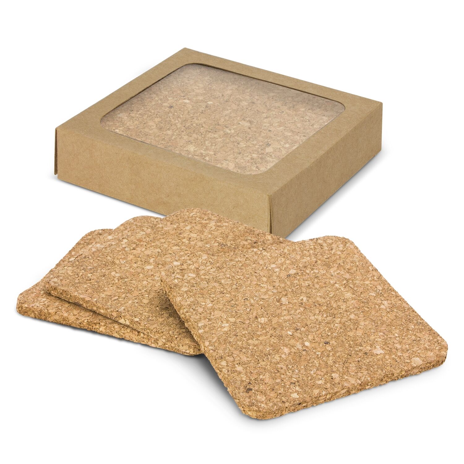 113034 Oakridge Cork Coaster Square Set of 4 - Image 2