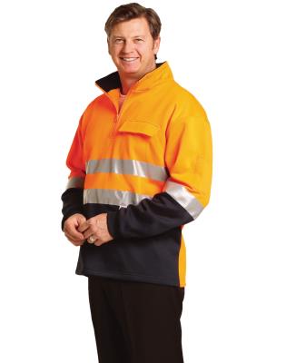 Branded Hi Vis Two Tone Cotton Fleecy Sweat with 3m Reflective Tapes