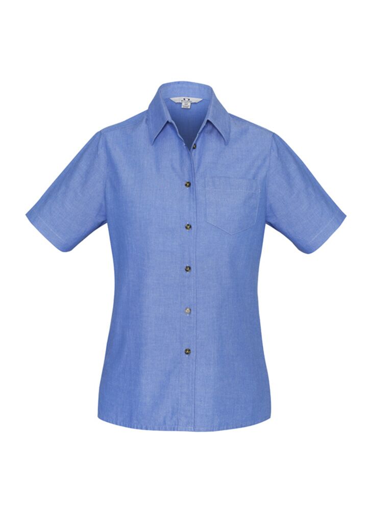 Womens Chambray Short Sleeve Shirt - Image 2