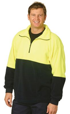 Branded Hi Vis Polar Fleece Half Zip Pullover